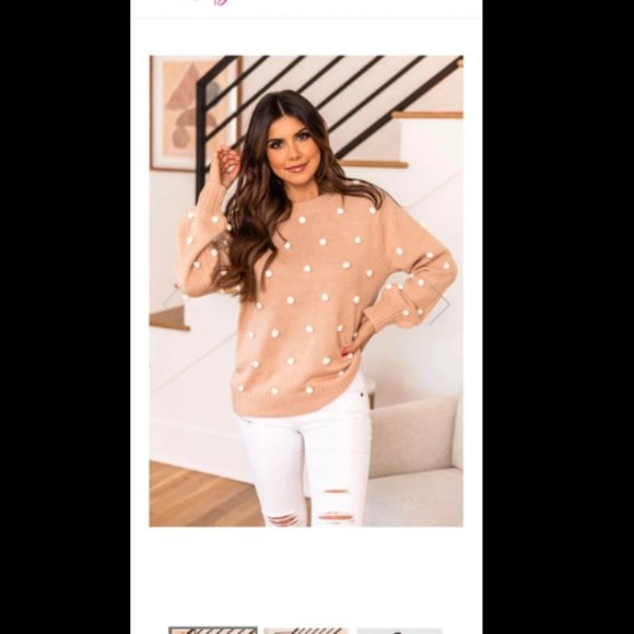 Pink Lily Blush Pom-Pom Sweater - Picture 7 of 7